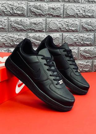 Кросівки чоловічі Nike Air Force, чорні зручні кроси Найк