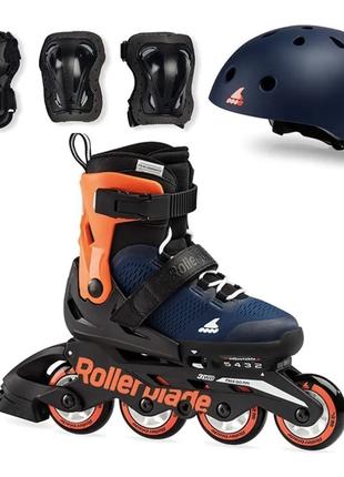 Ролики Rollerblade Cube 2024 midnight blue-warm orange (28-32)