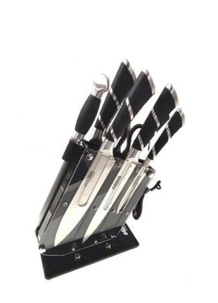 Набор кухонных ножей нерж. сталь 9 предметов на подставке BN 416