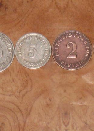 Монети Німеччини (Німецька імперія) - 4 шт.