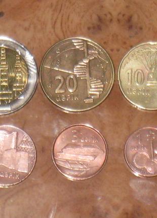 Монети Азербайджану - 6 шт.