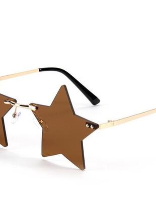Солнцезащитные имиджевые очки звезда, в форме звезды