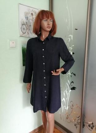 Льняное брендовое платье рубашка туника ansca bettini имталия
