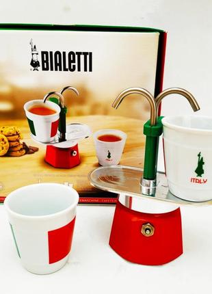 Подарочный набор bialetti mini express italia tricolore кофева...