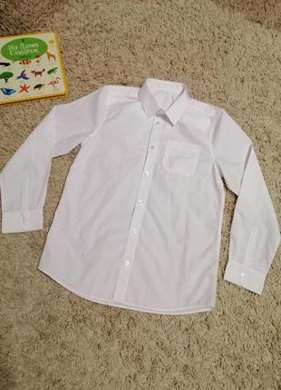 Классическая белая школьная рубашка на мальчика 12-13 г, /бела...