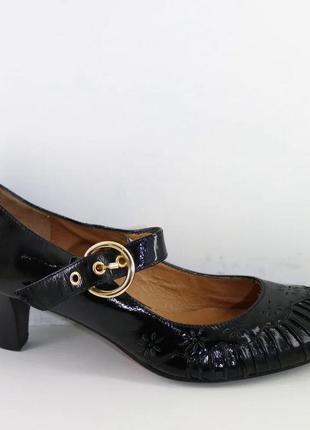 Туфли женские кожаные классические лакированные чёрные, размер...