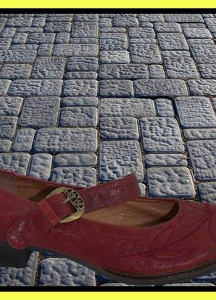 Туфли женские кожаные красные с застёжкой размер 37 conni код-...