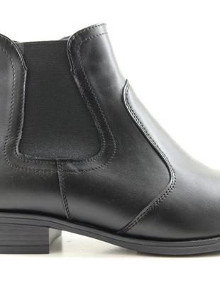 Женские кожаные демисезонные ботинки челси чёрные размеры 36-4...
