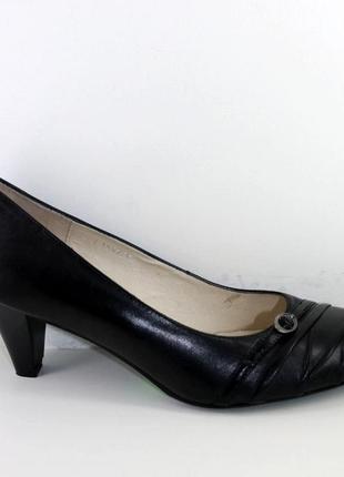 Туфли женские классические кожаные чёрные на каблуке  размеры ...