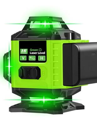 Лазерный уровень Зеленый 16 линий Аккумулятор Пульт Штатив