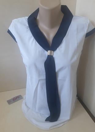 Подростковая блуза рубашка с коротким рукавом для девочки Школ...