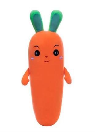 Большая мягкая плюшевая игрушка антистресс морковка игрушка-по...