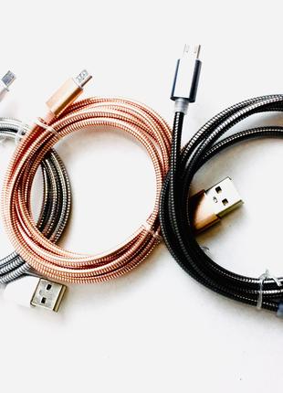 USB кабель в металлической оплетке B-28/ JS-869 Micro,iphpne (...