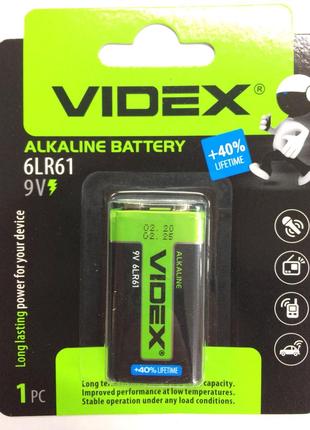Батарейка Videx крона alkaline 1604A техніка/1604/9V/1шт/10/ (...