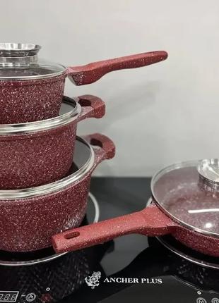 Набір каструль та сковорода з гранітним антипригарним покриттям