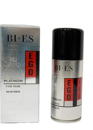 Набор для мужчин Bi-Es Ego Platinum (Туалетная вода 100 мл. Де...