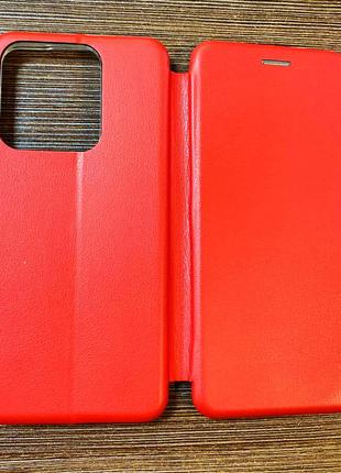 Чехол-книжка на телефон Tecno Spark 8С красного цвета
