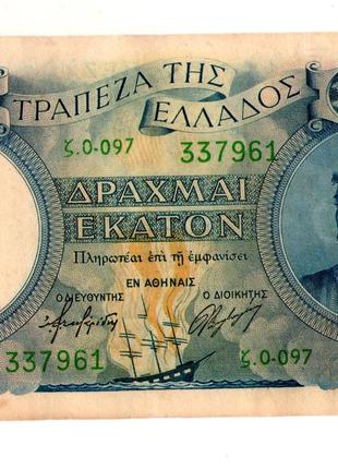 Греція - Греция 1944 рік 100 драхм. №198