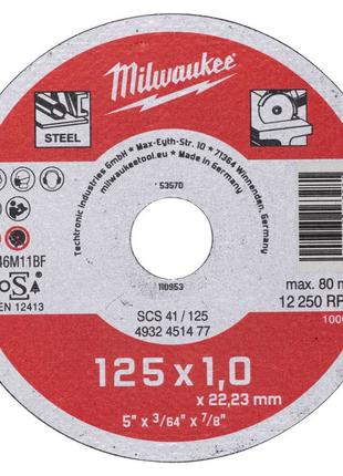 Отрезной диск по металлу SCS 41 MILWAUKEE 4932451477