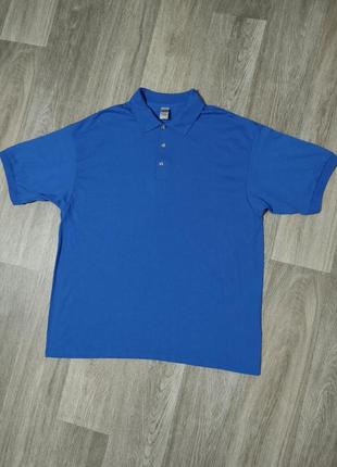 Мужская синяя футболка / поло / gildan / мужская одежда /