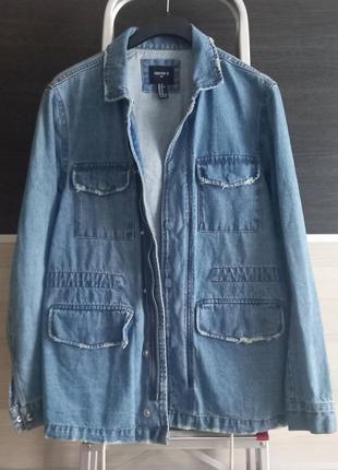 Стильная джинсовая куртка с эффектом потертости forever 21