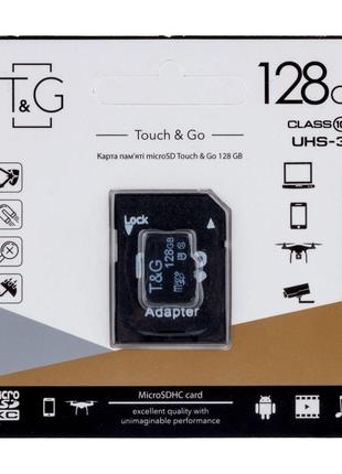 Мапа пам'яті T&G; MicroSDXC 128gb UHS-3 10 Class&Adapter; Колі...