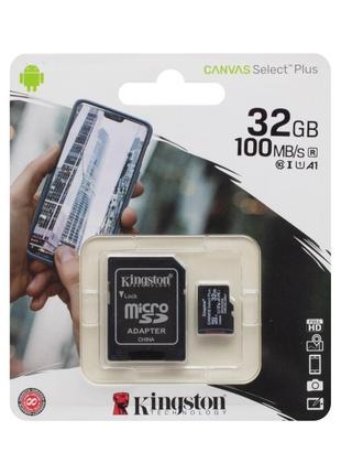 Карта Памяти Kingston MicroSDHC (UHS-1) 32gb 10 Class & Adapte...