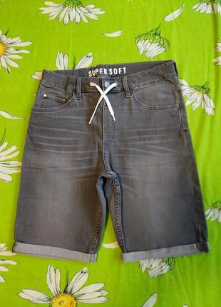 Фирменные,серые,джинсовые шорты для мальчика 13-14 лет