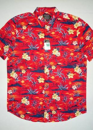 Рубашка  гавайская primark reg fit cotton гавайка новая 2022г (m)