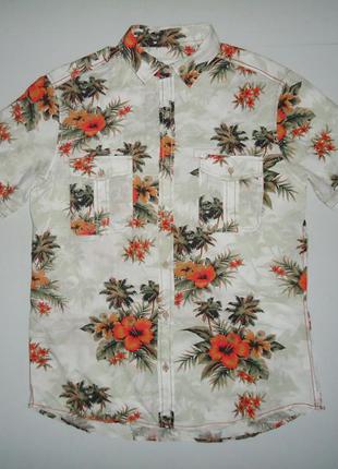 Рубашка гавайская next slimmer fit гавайка размер (l)