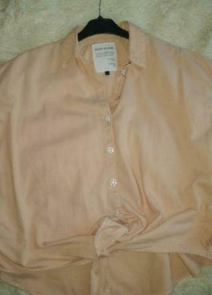 Коттоновая рубашка персикового цвета 46-52