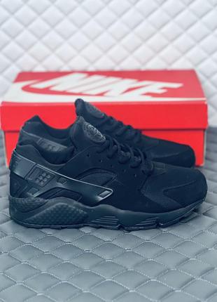 Nike air huarache black кроссовки мужские найк хуарачи чёрные