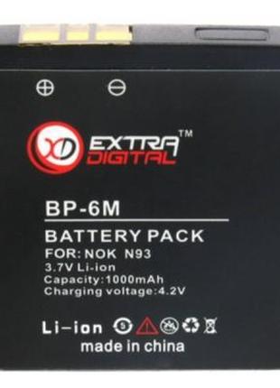 Аккумуляторная батарея Extradigital Nokia BP-6M (1000 mAh) (DV...