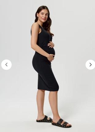 Платье миди черное для беременных