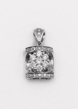 Кулон бриллианты панорама діамант 0,38ct+ белое золото 750 під...