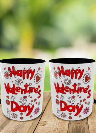 Друк на чашках,кружка з принтом "З Днем Святого Валентина" кру...