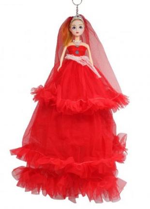 Кукла в длинном платье "Невеста", красный