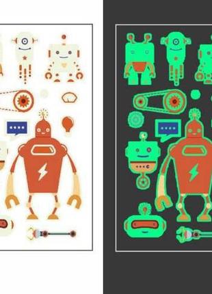 Стикер-тату Роботы, Светящиеся Флеш тату, временная татуировка...