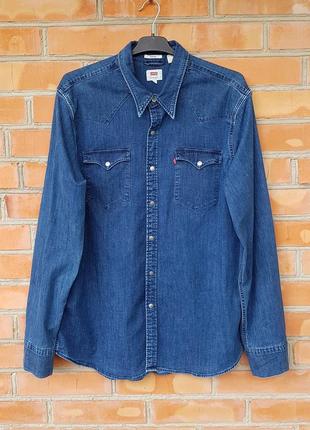 Levi's stretch джинсовая рубашка оригинал (xl)