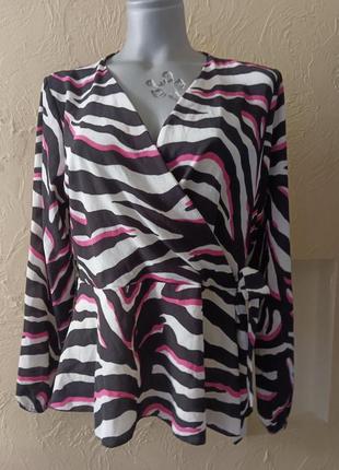 Женская блуза в принт зебры,софт, батал размер 52 54