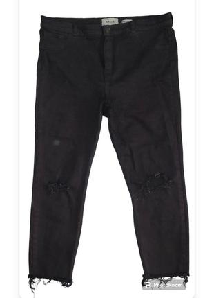 Черные рваные джинсы с завышенной талией hallie new look eu 46...