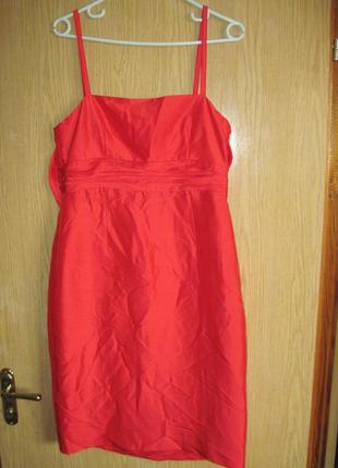 Новое красное платье "caramelo" р. 46 60% шелк.