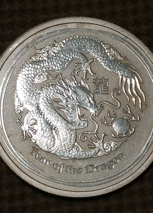 Год дракона Австралия 50 центов 2012 Серебро ½ унции