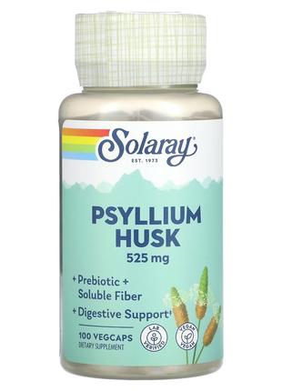 Шелуха семян подорожника, 525 мг, Psyllium Husk, Solaray, 100 ...