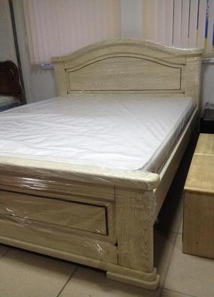 Ліжко масив дуба біле з золотою патиною від виробника