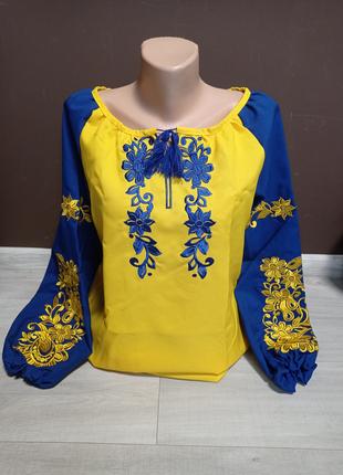 Детская вышиванка на девочку подростка с длинным рукавом Украи...