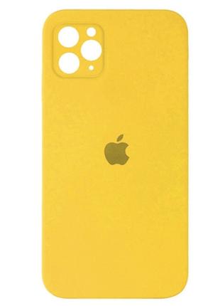 Чехол Silicone Case Square iPhone 12 Pro Yellow (4)