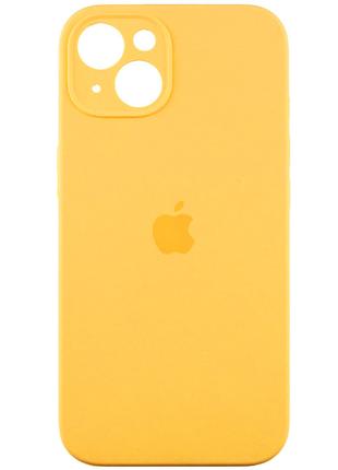 Чехол Silicone Case Square iPhone 14 Yellow (4)