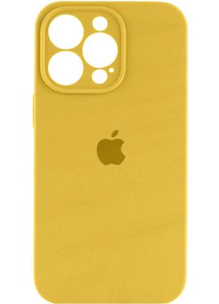 Чехол Silicone Case Square iPhone 14 Pro Yellow (4)