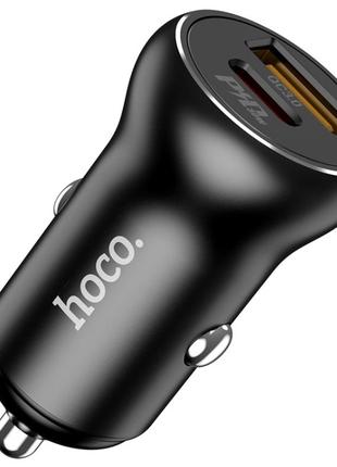 АЗУ Hoco NZ5 Smooth road PD30W+QC3.0 car charger Black